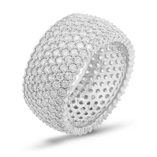 7-reihiger Eternity-Ehering aus Silber für Damen