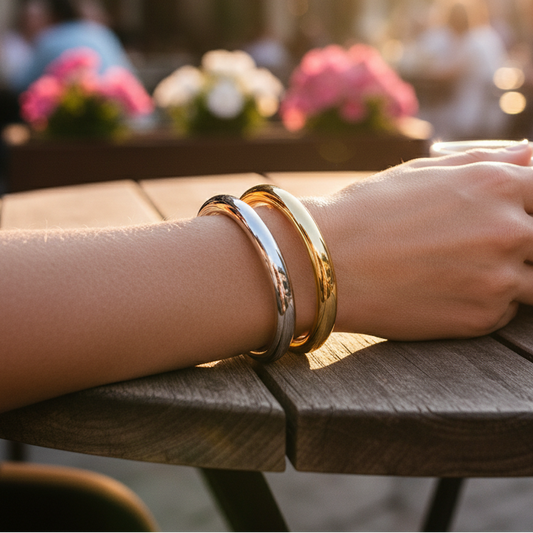 Waterproof Solid Thick Bangle