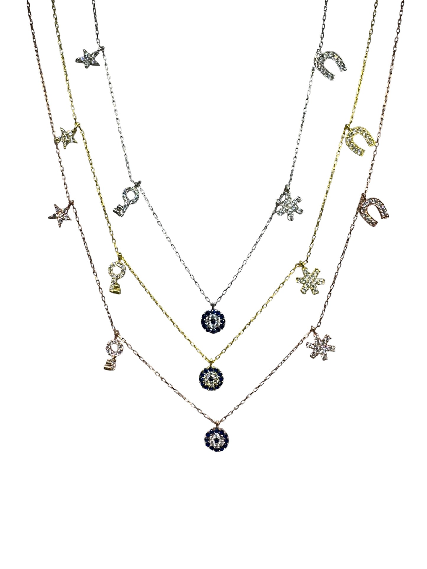 5 Lucky Silver Necklace