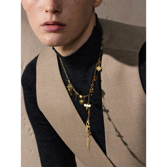The Storyteller's Charm & Stone Necklace