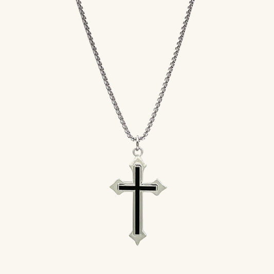 Stainless Steel Outline Cross Pendant