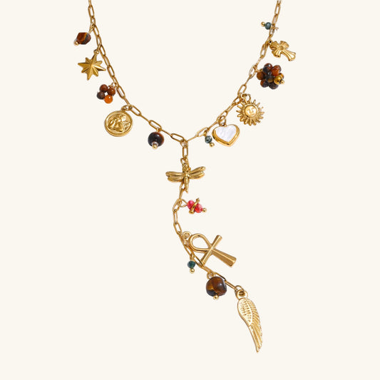 The Storyteller's Charm & Stone Necklace