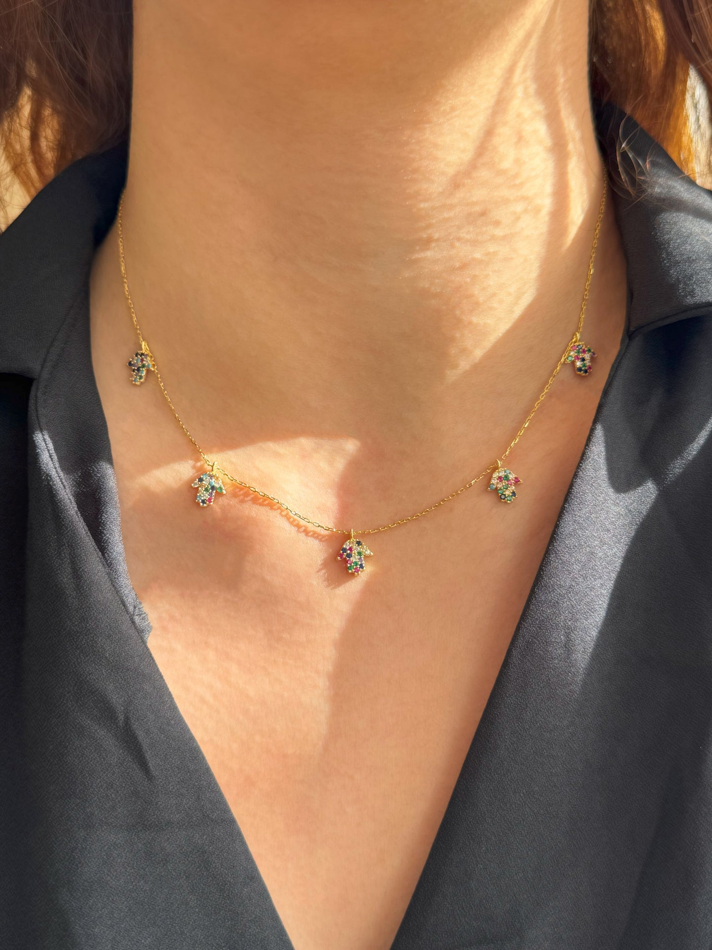 5 Mix Hand Silver Necklace