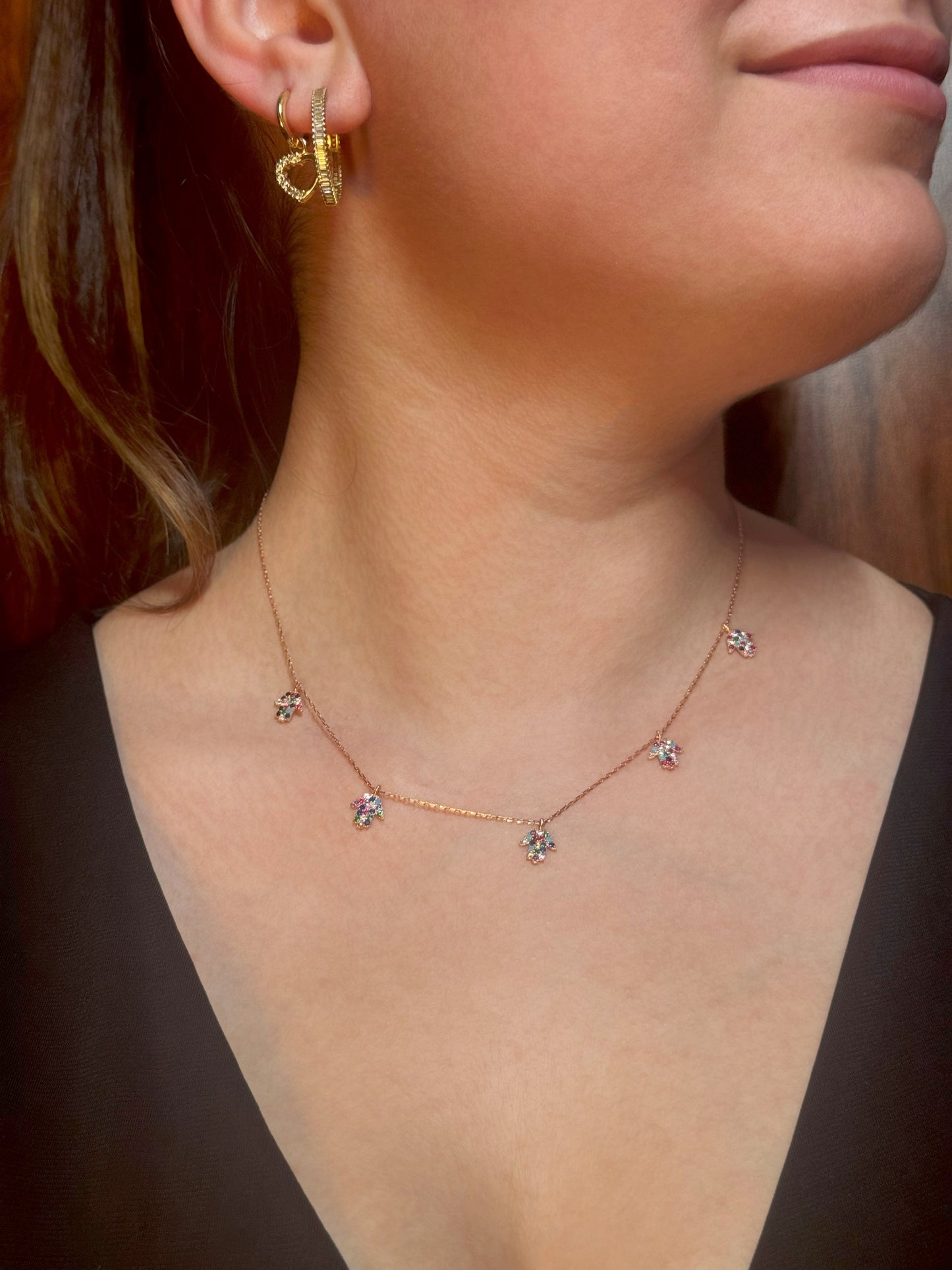 5 Mix Hand Silver Necklace