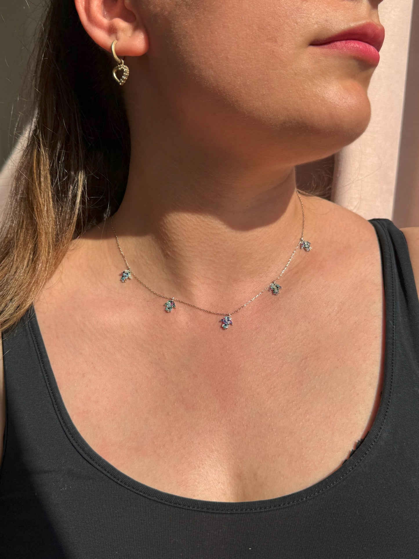 5 Mix Hand Silver Necklace