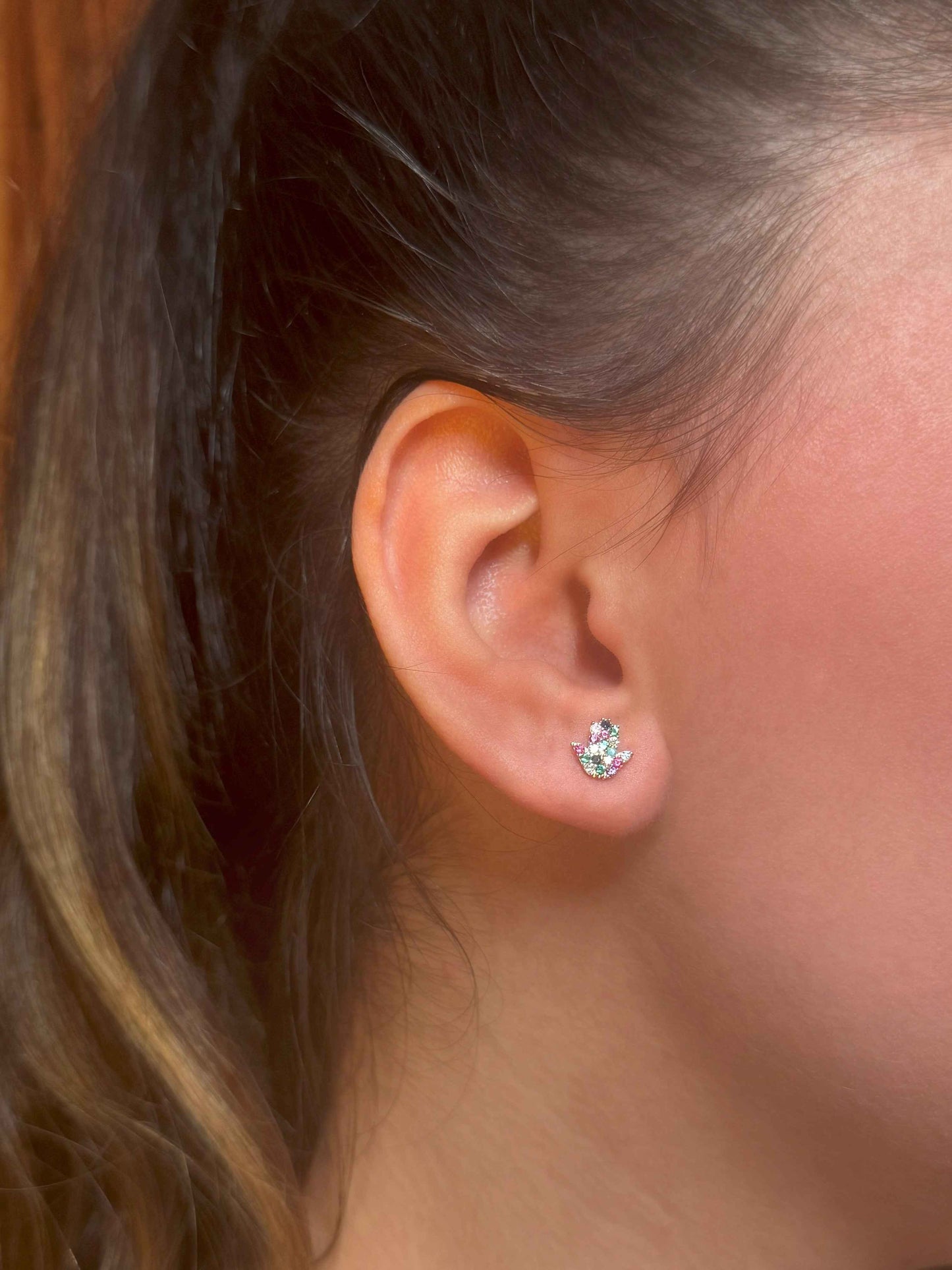 Mini Mix Hand Silver Earrings