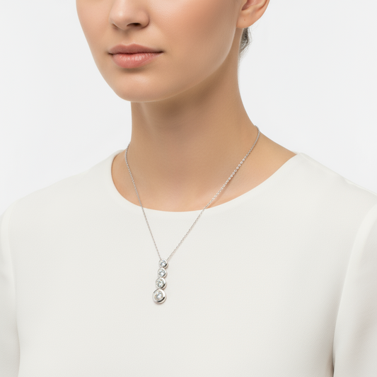 4 Stein Damen Silber Halskette