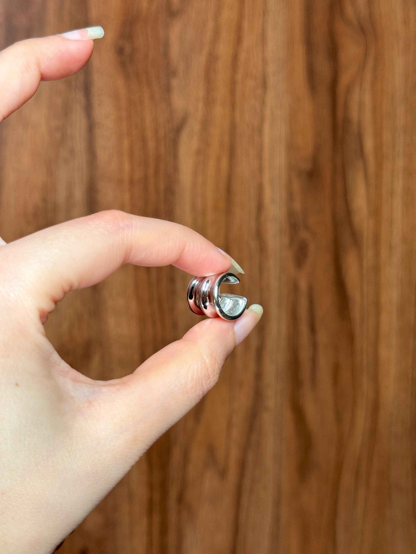 Pipe Silver Ear Cuff