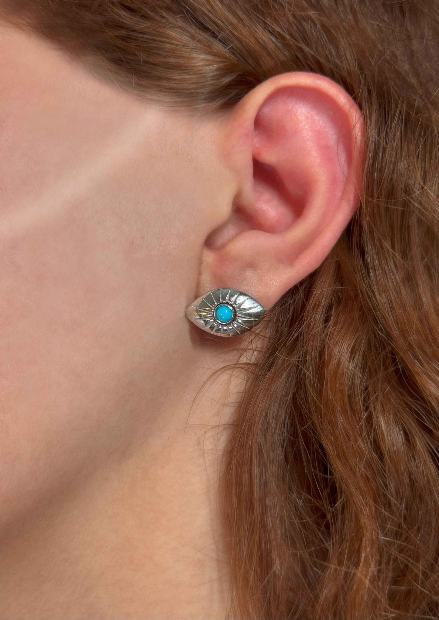 Evil Eye Silver Earrings