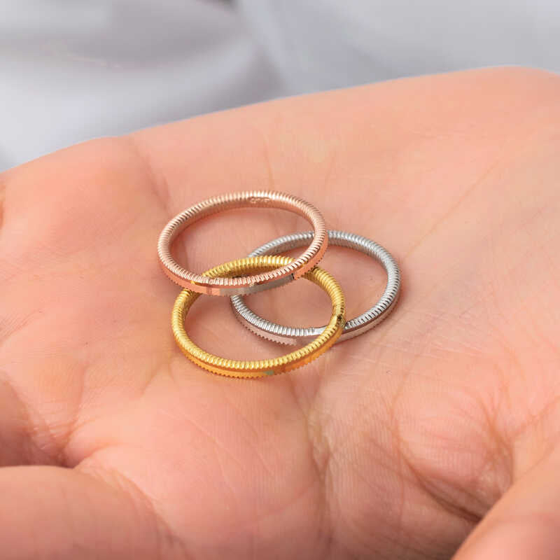 Bague en argent tricolore Ajda pour femme