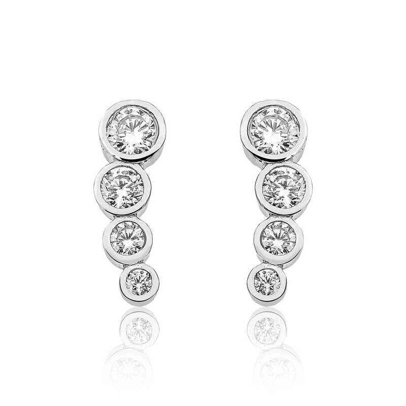 4 Stone Women's Silver Earrings