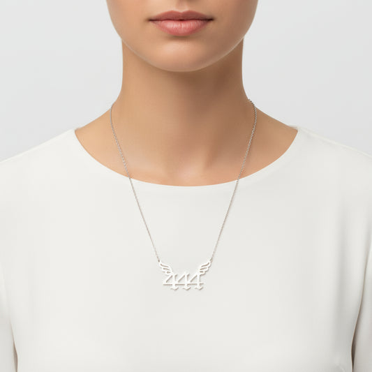 444 Engelszahl Damen Silber Halskette