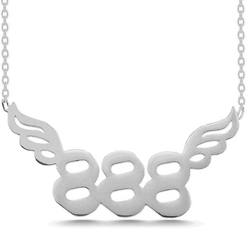 888 Angel Number Women's Silver Necklace
