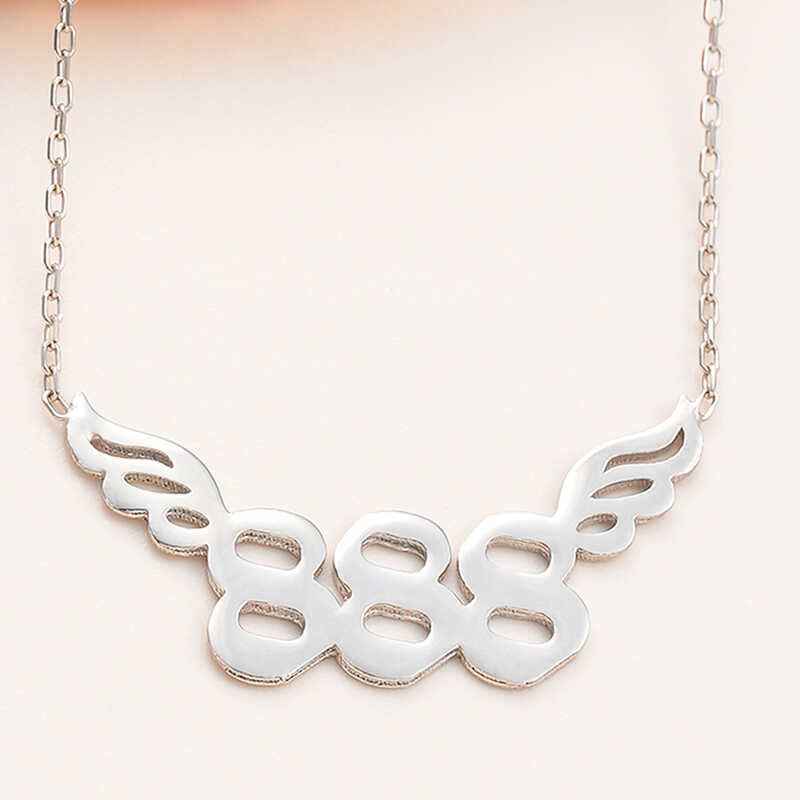 888 Angel Number Women's Silver Pendant