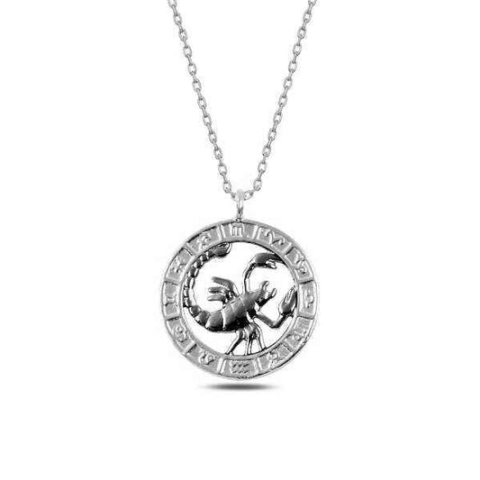 Scorpio Zodiac Silver Pendant