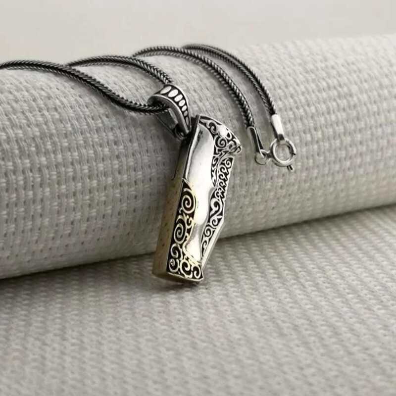 Hunter's Knife Men's Silver Necklace