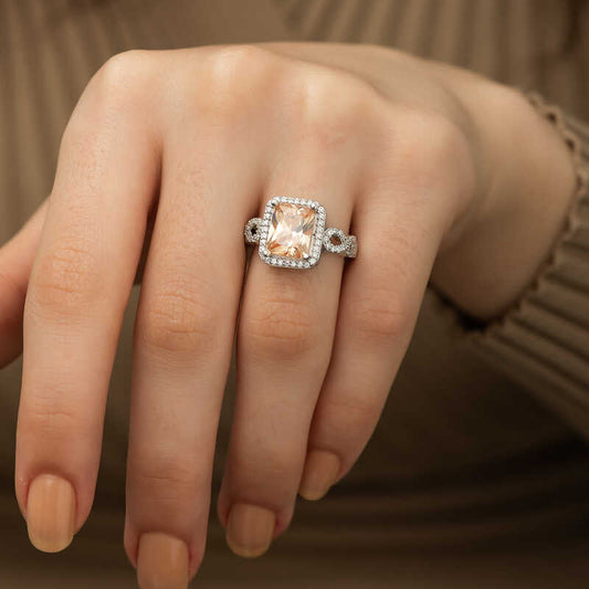 Square Baguette Women's Silver Ring