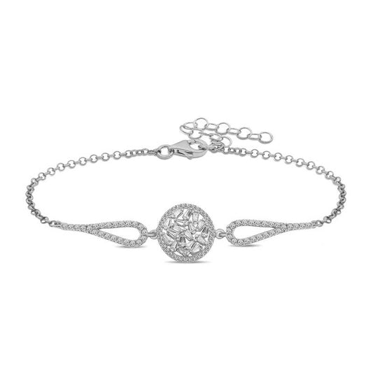 Bracelet en argent avec pierre baguette