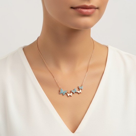 Collier papillon en argent pour femme