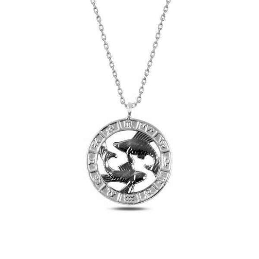 Pisces Zodiac Silver Necklace