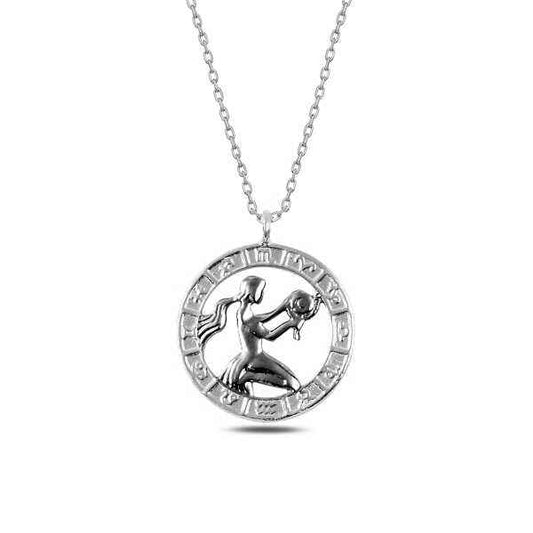 Virgo Zodiac Silver Necklace