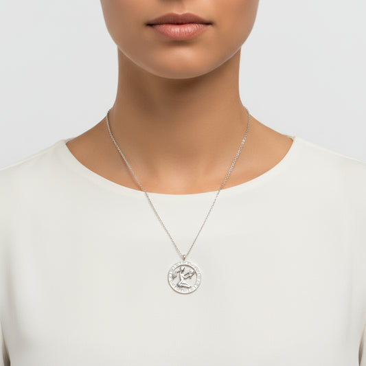 Collier en argent avec signe du zodiaque Vierge