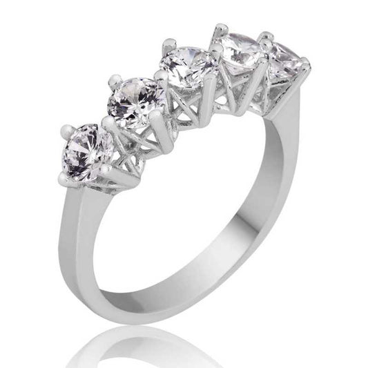 5 Stein Damen Silberring