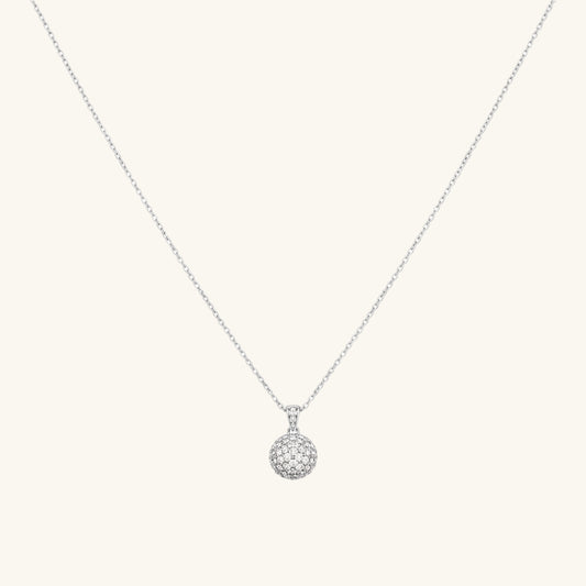 White Crystal Stone Women's Silver Necklace