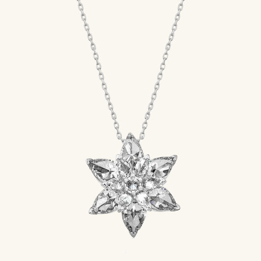 White Lotus Flower Women's Silver Necklace