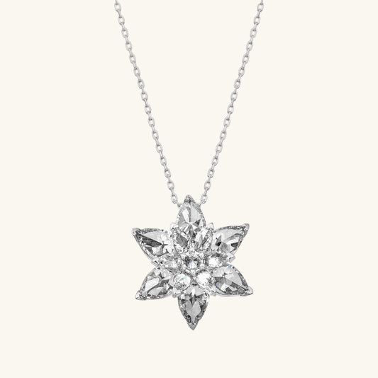 White Lotus Flower Women's Silver Necklace