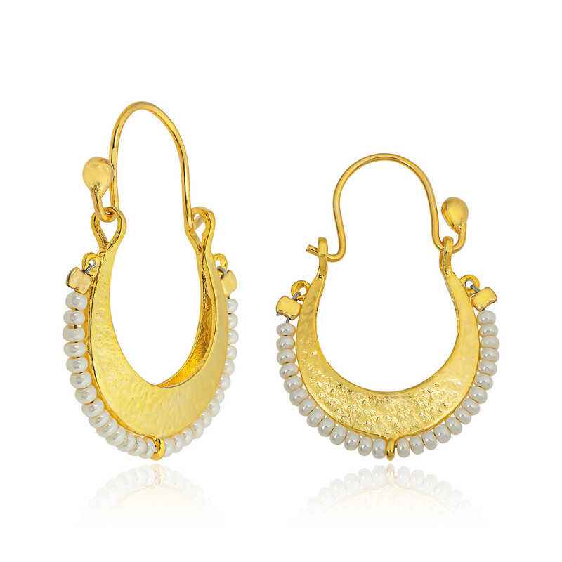 White Stone Bohemian Silver Earrings