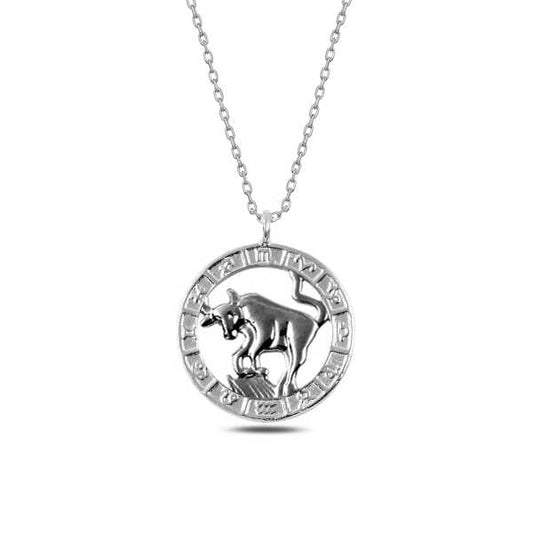 Stier Sternzeichen Silber Halskette