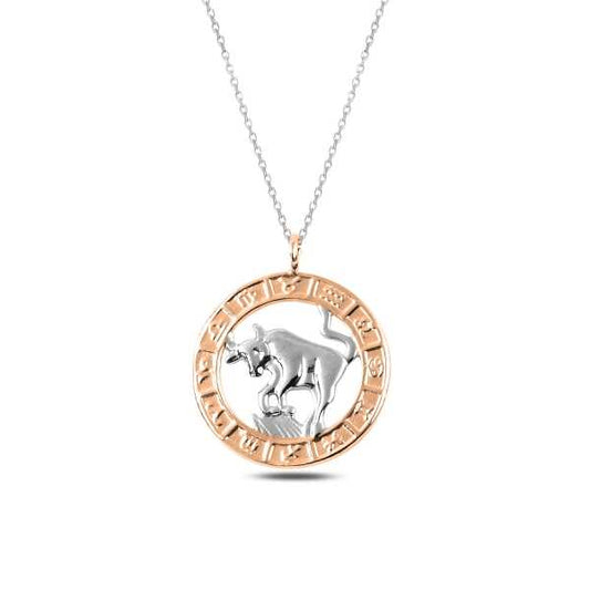 Rosévergoldete Silberkette mit Sternzeichen Stier