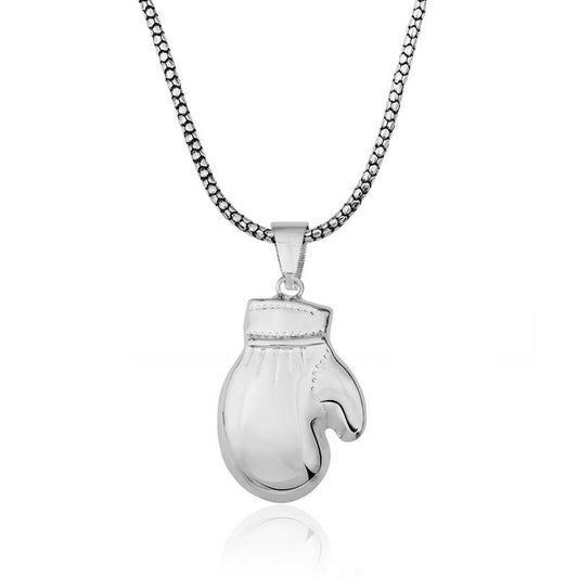Collier en argent pour homme avec gant de boxe