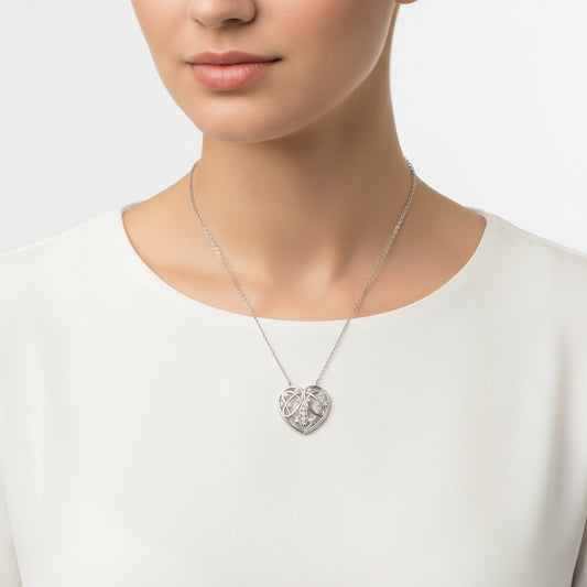 Bombeli Herz Damen Silber Halskette