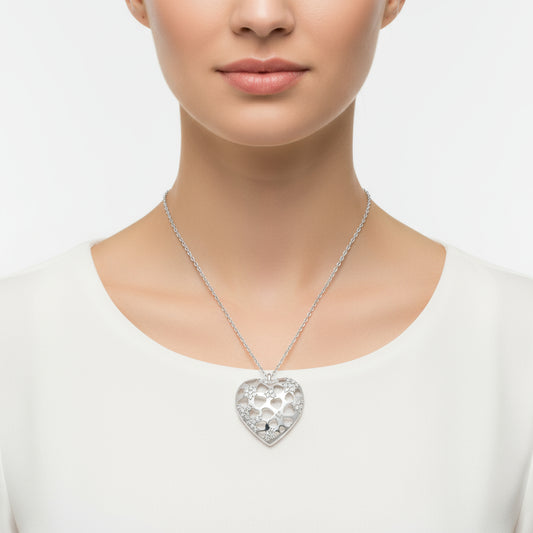 Bombeli Herz Damen Silber Halskette