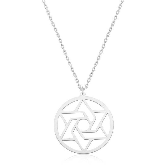 Women's Silver Circle Pendant Necklace