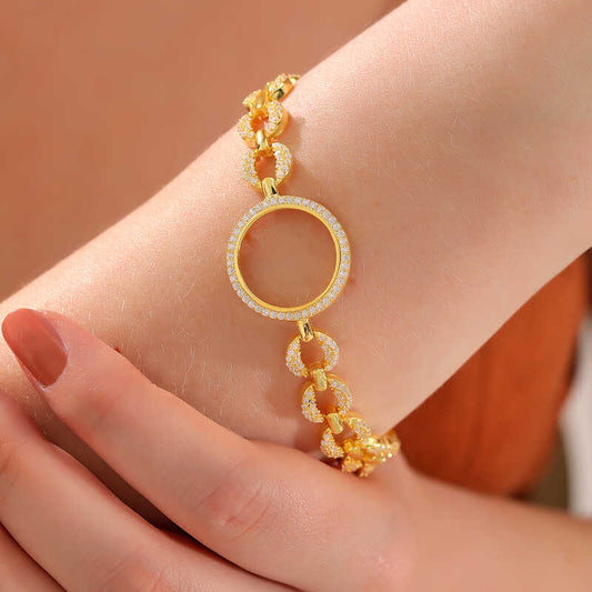 Bracelet en argent plaqué or pour femme