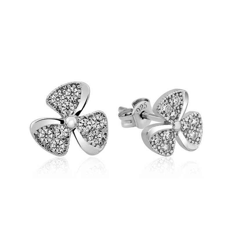 Flower Stud Women's Silver Earrings