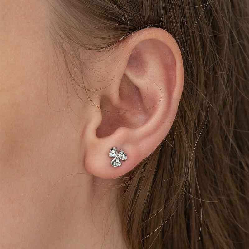 Flower Stud Women's Silver Earrings