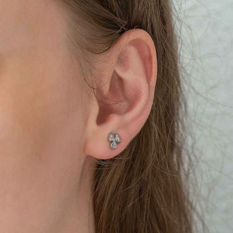 Flower Stud Women's Silver Earrings
