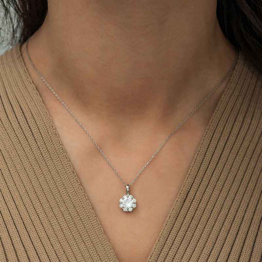 Flower Women's Silver Necklace