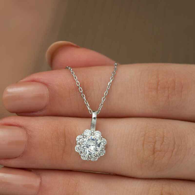 Flower Women's Silver Necklace