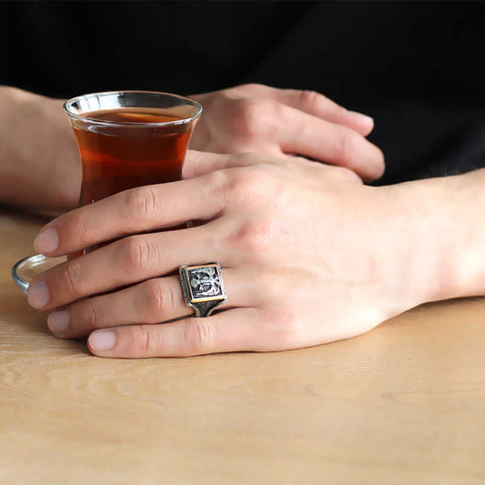 Double-Headed Eagle Men's Silver Ring