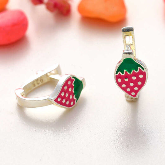 Erdbeere Kinder Silber Ohrringe