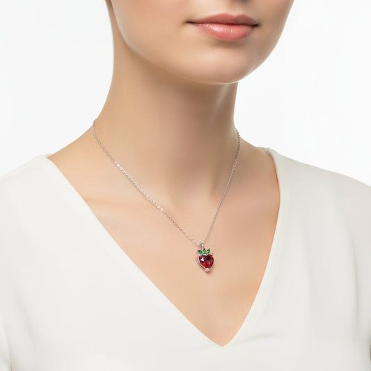 Erdbeerfigur Frucht Silber Halskette