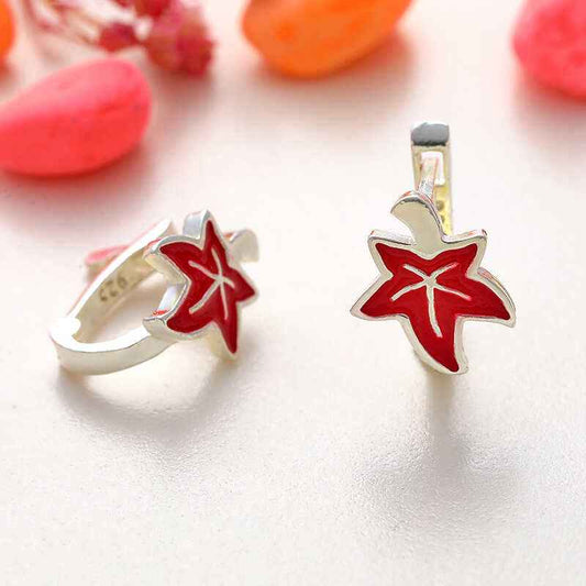 Silver Sycamore Leaf Children's Earring
