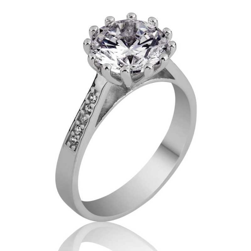 Single Stone Women's Silver Ring