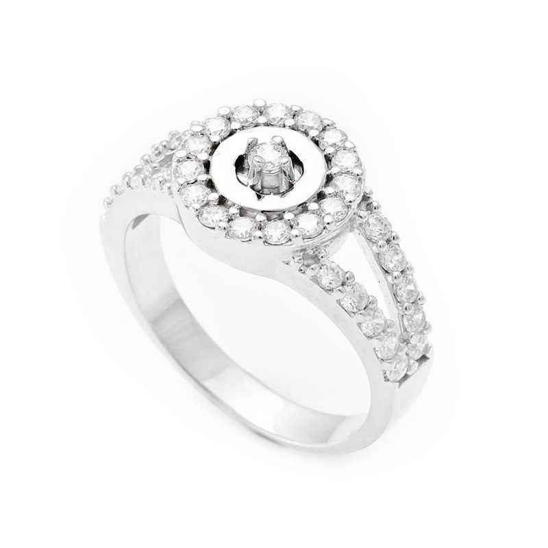 Single Stone Women's Silver Ring