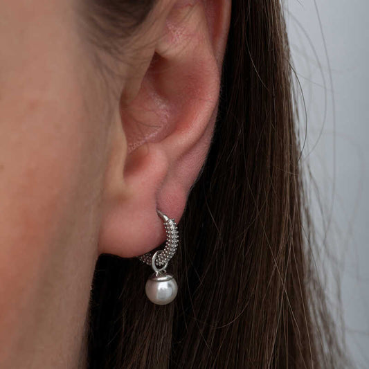 Boucles d'oreilles en argent et perles pour femme